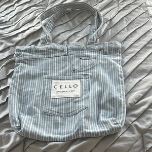 Cello Blue Striped Women's Tote Bag
